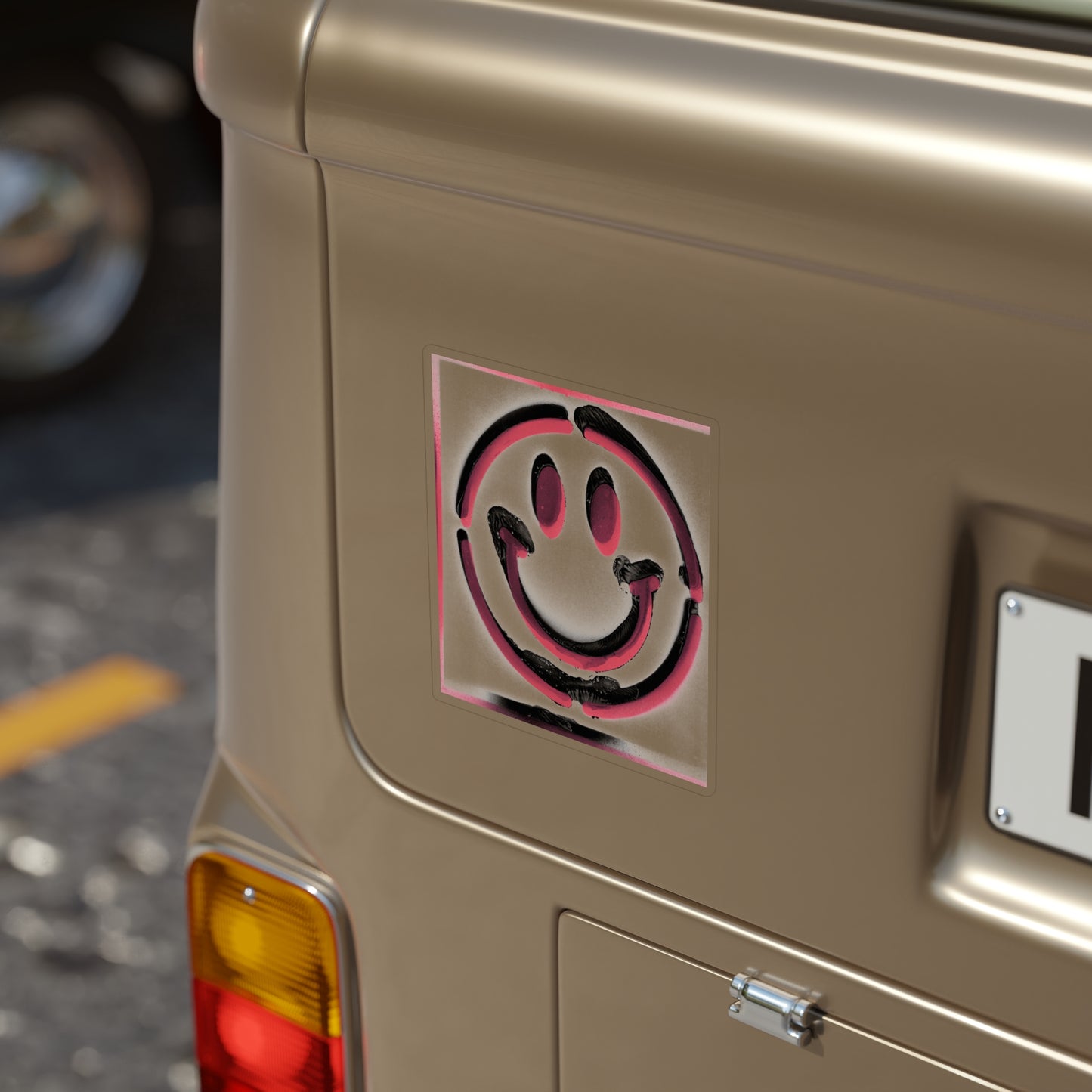 Smileee - Transparent Sticker for Outdoor Use, Die-Cut Smile Design, Vinyl Decal, Waterproof