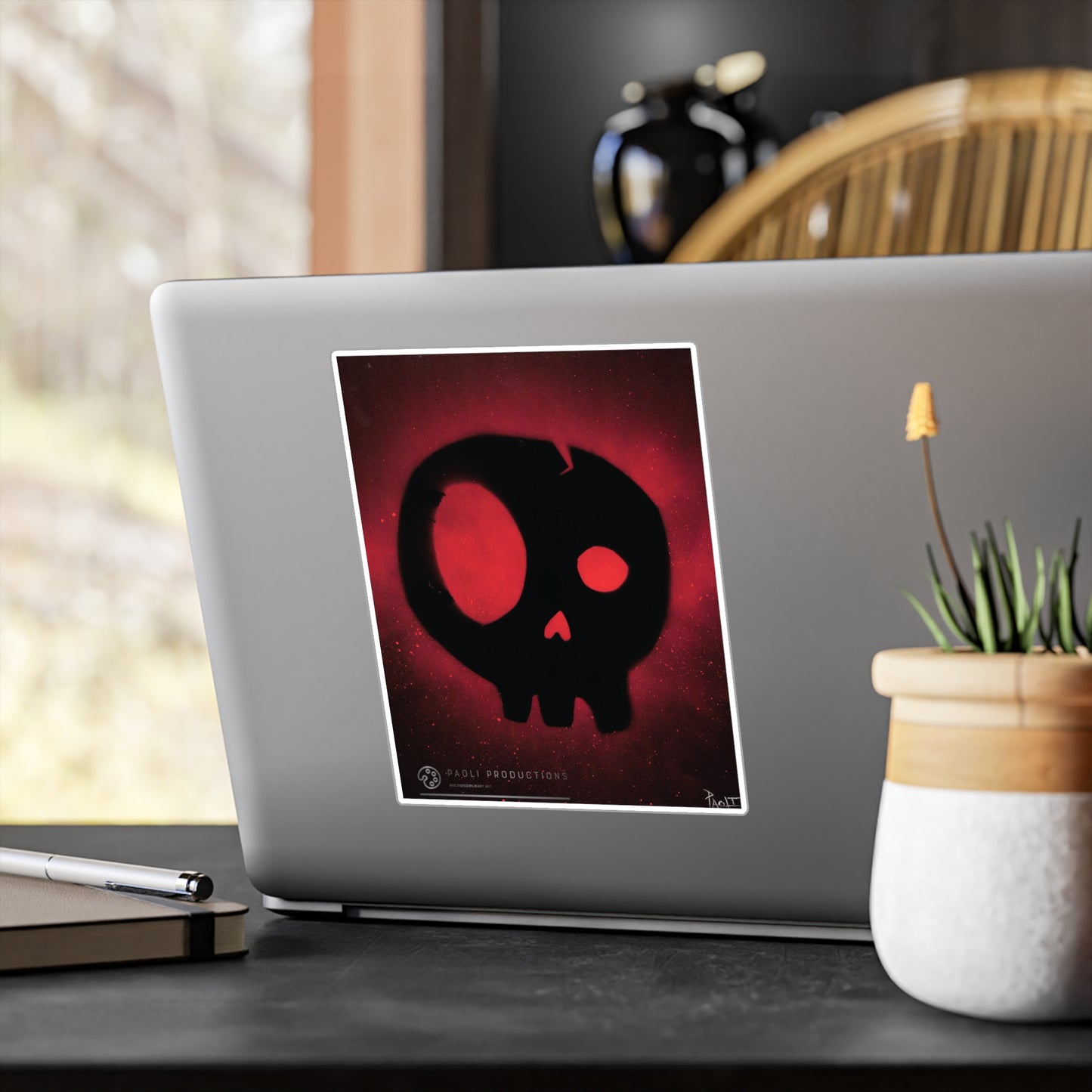 Project Flux - Bold Skull Kiss-Cut Vinyl Decals, Laptop Stickers, Wall Art, Home Decor, Halloween Decor, Edgy Designs