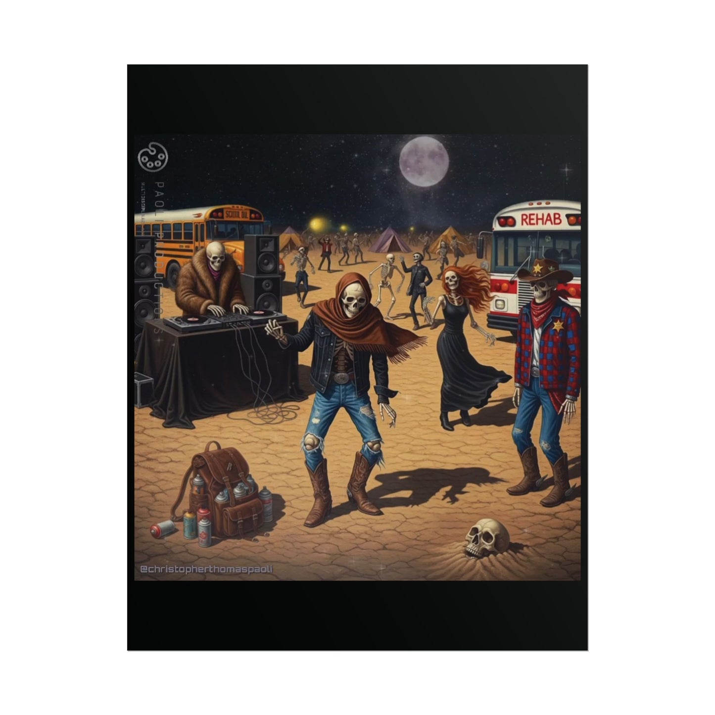 Project Hybrid - Desert Vibe Art Print, Rolled Posters, Bohemian Decor, Unique Wall Art, Gift for Art Lovers, Music Festival Decor