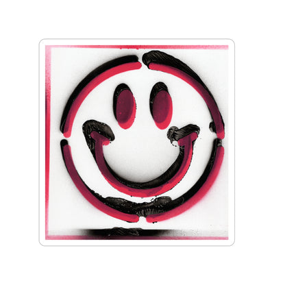 Smileee - Transparent Sticker for Outdoor Use, Die-Cut Smile Design, Vinyl Decal, Waterproof