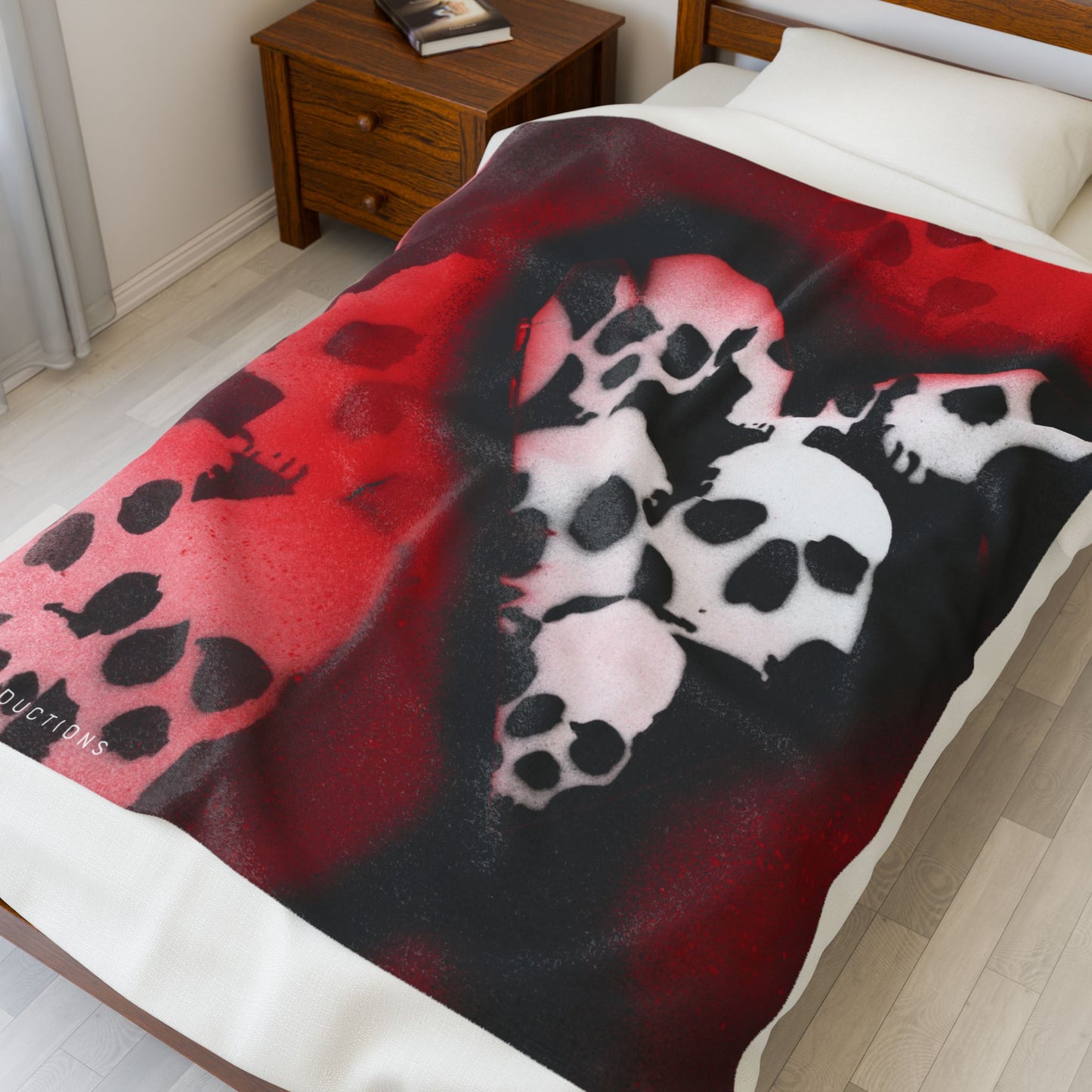Project Flux - SkullHeart - Velveteen Plush Blanket