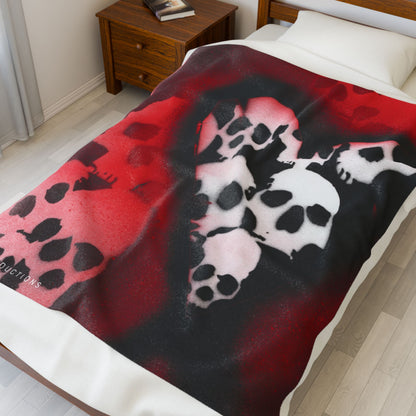 Project Flux - SkullHeart - Velveteen Plush Blanket