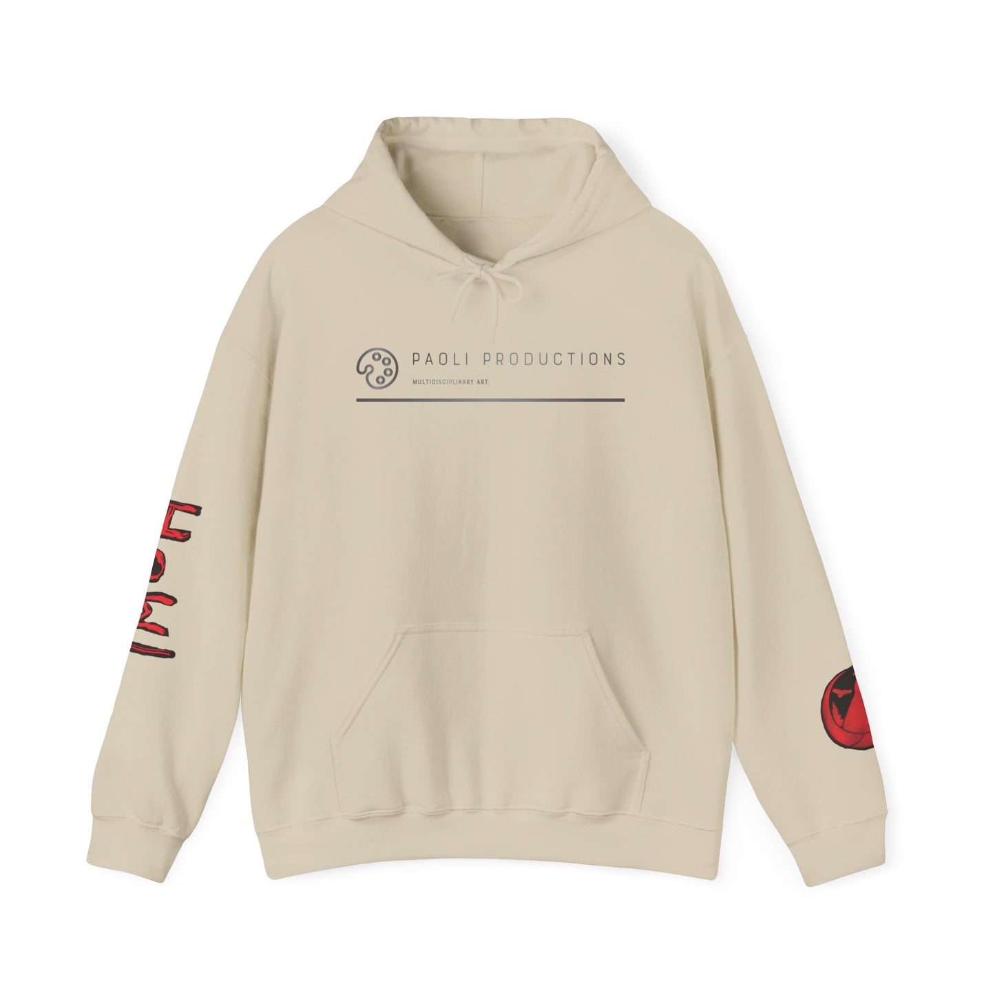 Howl Wolf Hoodie - Black Graphic Pullover with Red Claw Accents
