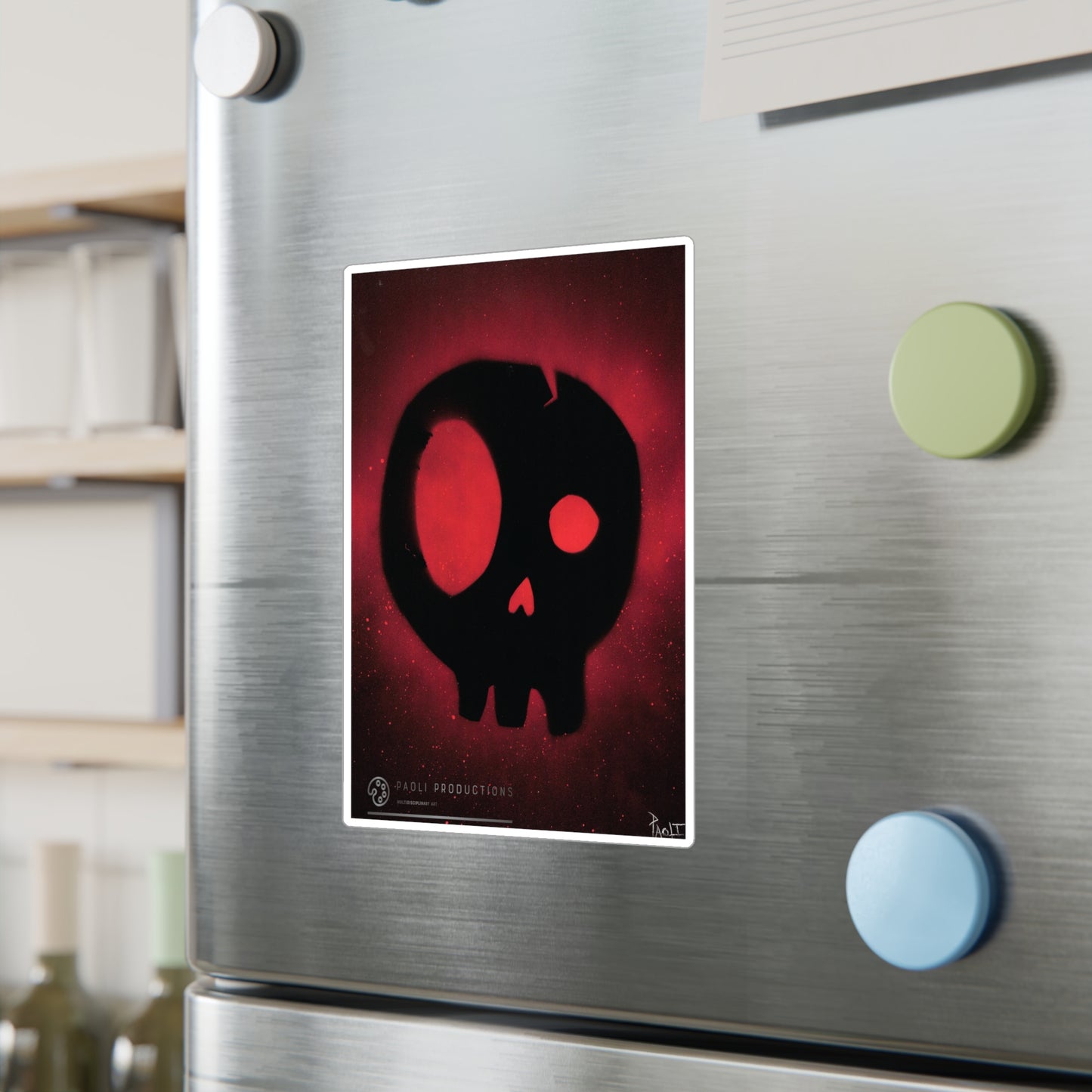 Project Flux - Bold Skull Kiss-Cut Vinyl Decals, Laptop Stickers, Wall Art, Home Decor, Halloween Decor, Edgy Designs