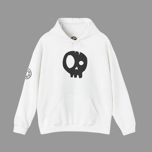 Project Flux - Bold Skull Graphic Hoodie | Comfortable Unisex Sweatshirt for Casual Wear, Street Style, Gift for Friends, Halloween Fashion