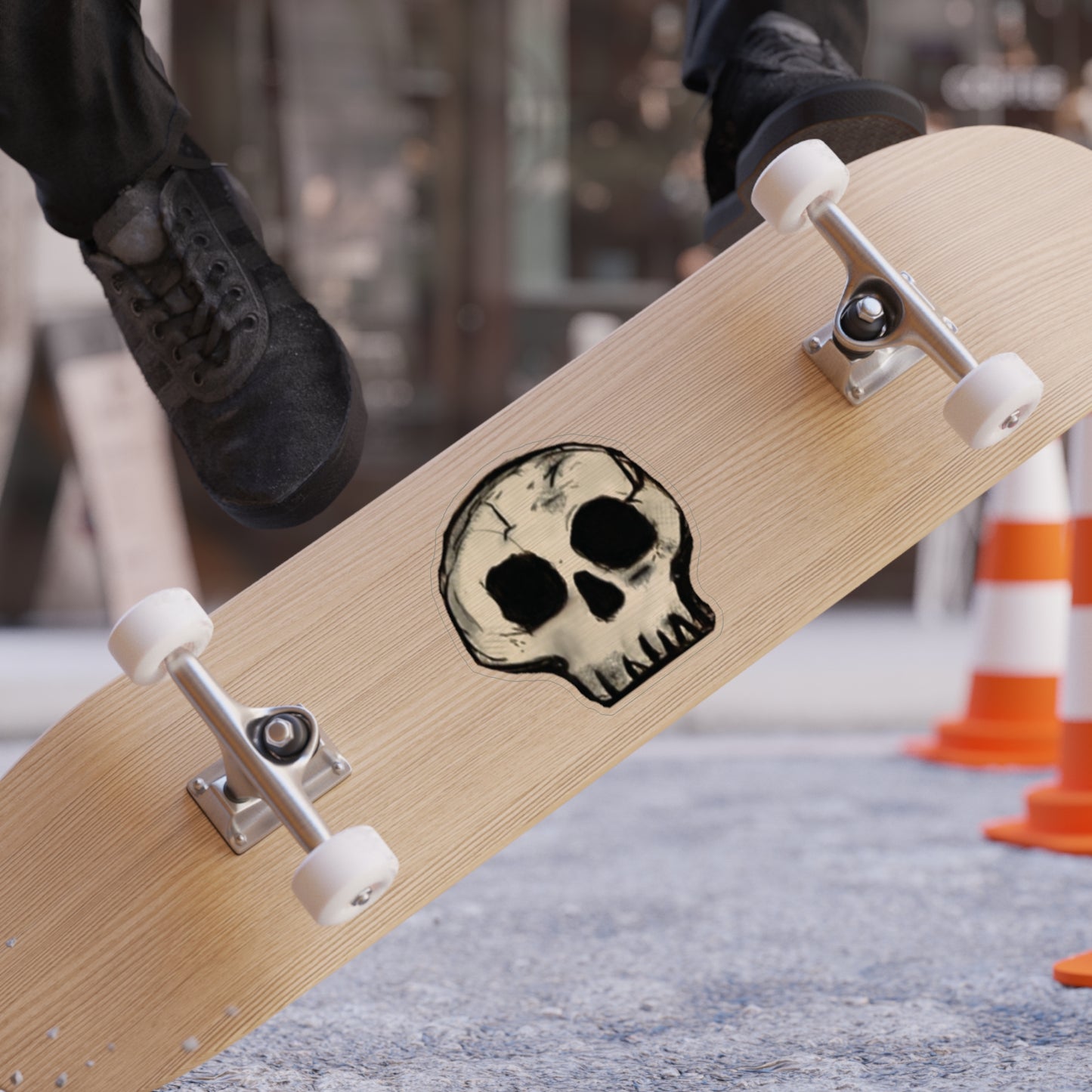 Desert Skull Transparent Outdoor Stickers, Die-Cut, 1pc