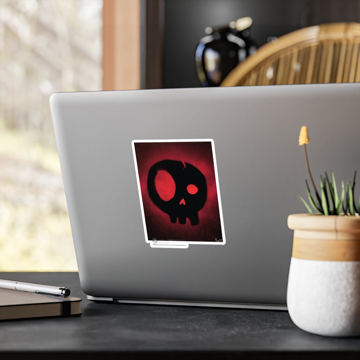 Project Flux - Bold Skull Kiss-Cut Vinyl Decals, Laptop Stickers, Wall Art, Home Decor, Halloween Decor, Edgy Designs