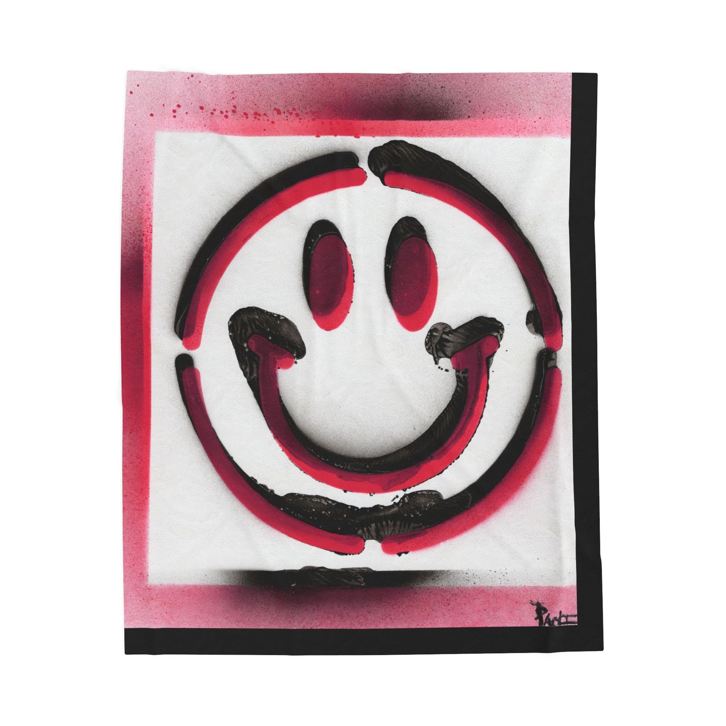 Smileee - Cozy Velveteen Plush Blanket with Cheerful Smile Design | Modern Home Decor, Soft Throw, Gift for Friends, Vibrant Cozy Decor