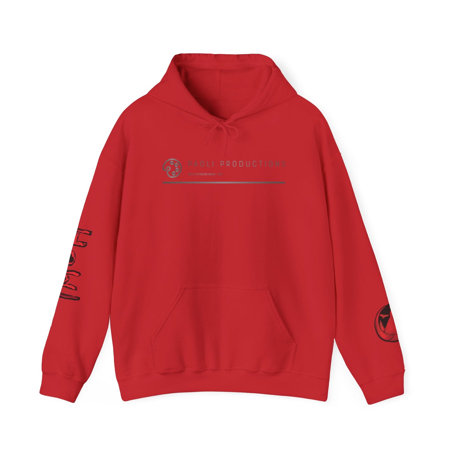 Howl Wolf Hoodie - Black Graphic Pullover with Red Claw Accents