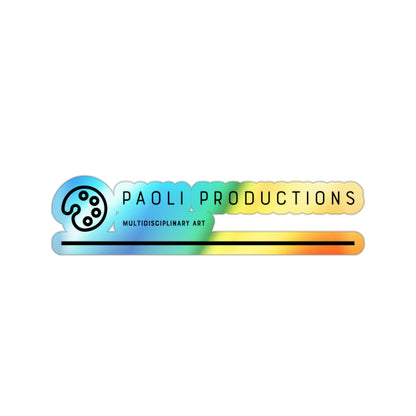 Holographic Die-Cut Sticker — Paoli Productions Logo (Iridescent Art Decal)