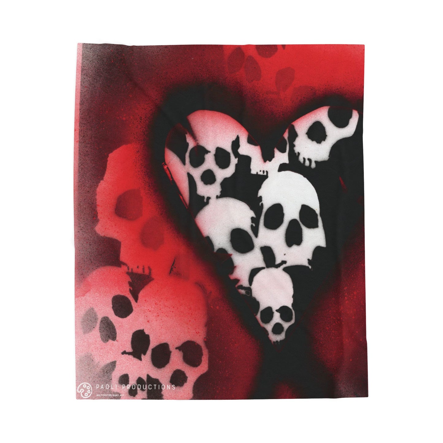 Project Flux - SkullHeart - Velveteen Plush Blanket