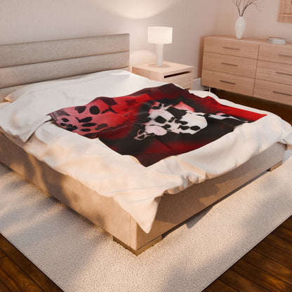 Project Flux - SkullHeart - Velveteen Plush Blanket