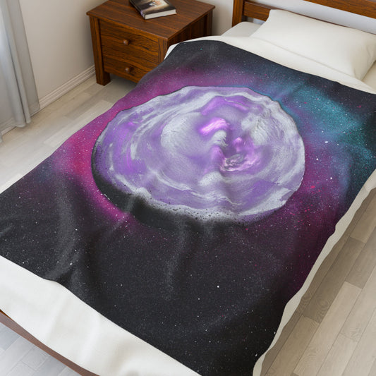 Project Galaxy - Cozy Velveteen Plush Blanket, Soft Space-Themed Throw for Home Decor, Unique Gift for Astronomy Lovers, Starlit Sleep Aid